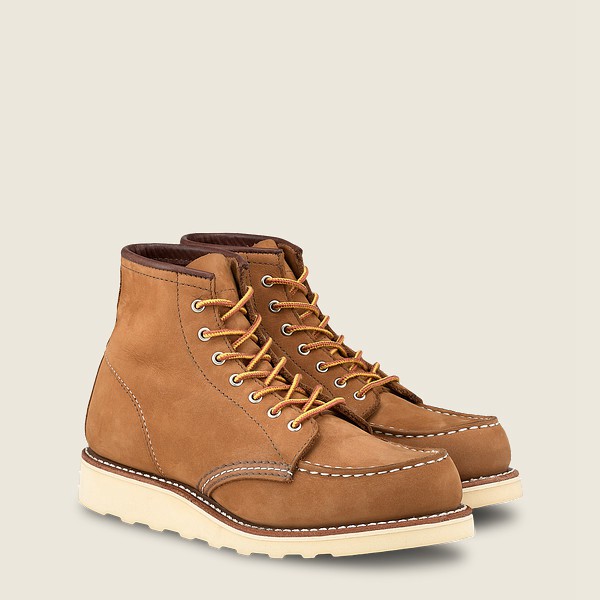 Red Wing Heritage Bot Bayan - 6-Inch Classic Moc - Short Chinook Deri - Haki - 17SQPFZBM